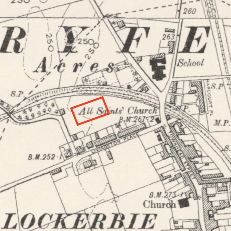 Map excerpt showing likely position of Kintail Park ground